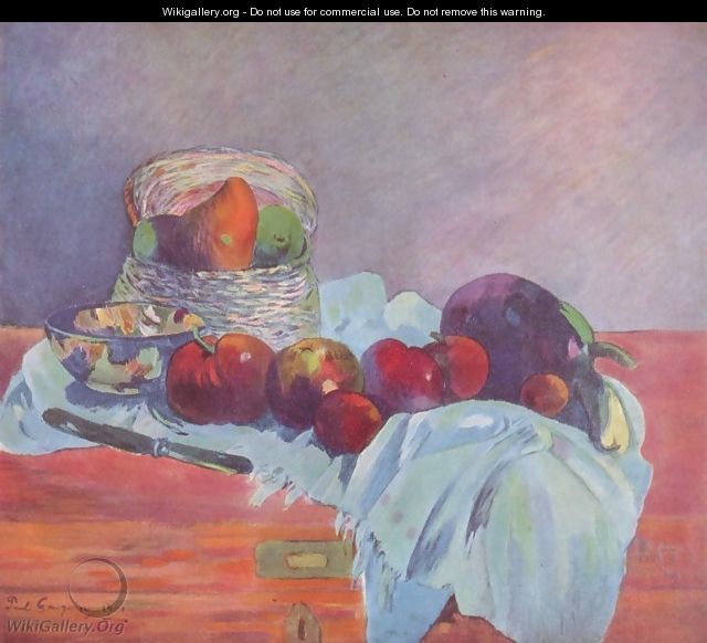 Still life with fruits, basket and measurer - Paul Gauguin