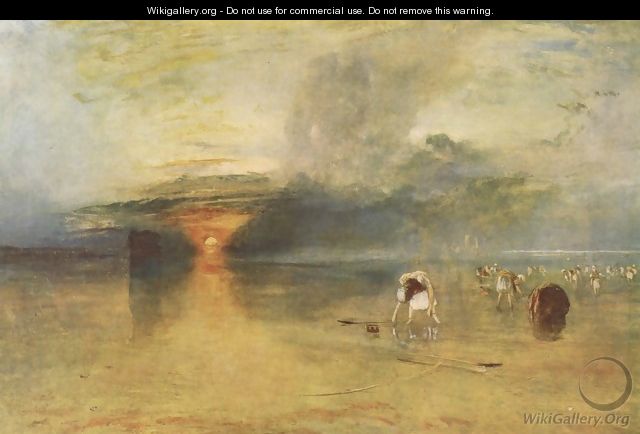 Fish seals collect beach of Calais at ebb-tide, Poissards - Joseph Mallord William Turner