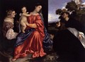 Madonna and Child with Sts Catherine and Dominic and a Donor - Tiziano Vecellio (Titian)