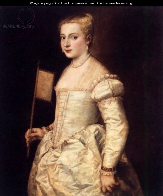Girl with a Fan - Tiziano Vecellio (Titian)