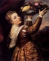 Young Woman with a Dish of Fruit - Tiziano Vecellio (Titian)