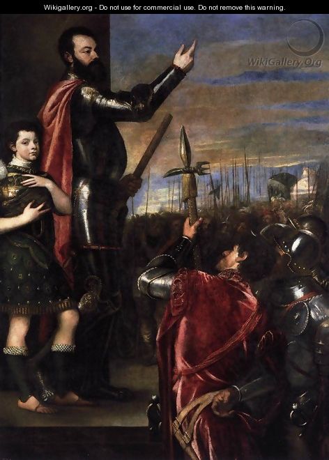 The Marchese del Vasto Addressing his Troops - Tiziano Vecellio (Titian)