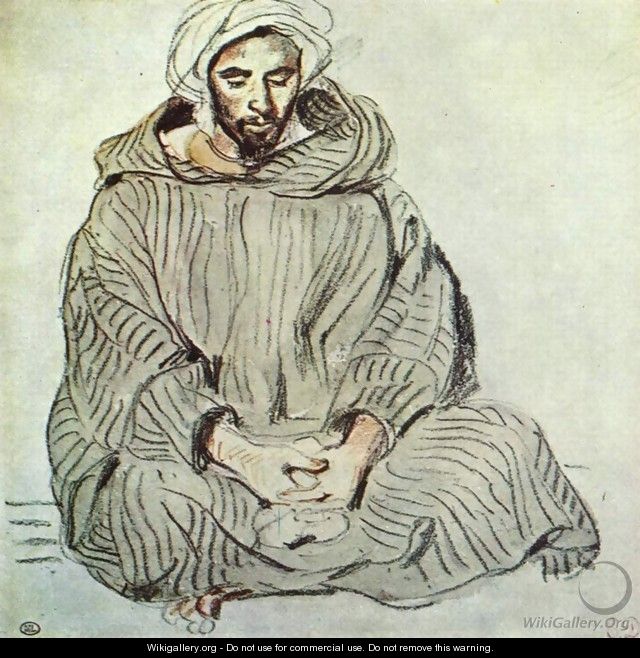 Sitting Arab in Tanger - Eugene Delacroix