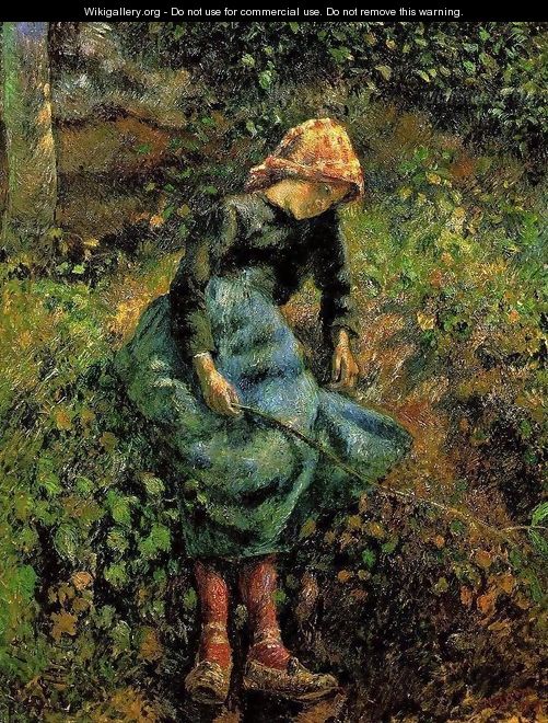 Young Peasant Girl with Stick - Camille Pissarro