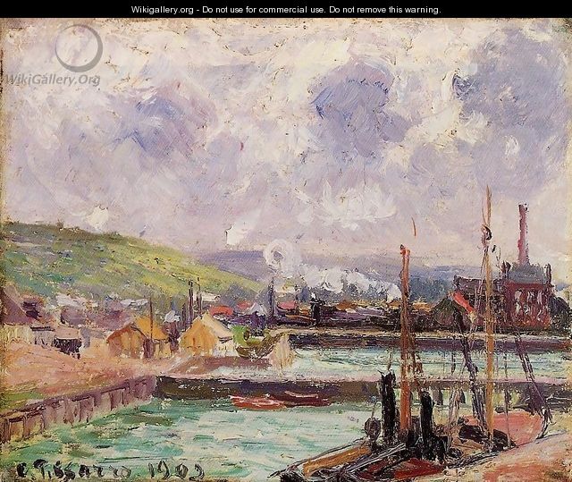 View of Dunquesne and Berrigny Basins in Dieppe - Camille Pissarro