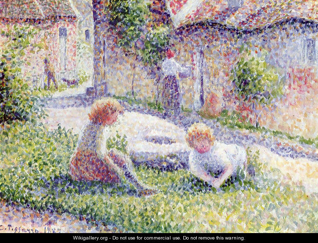 Children on a farm - Camille Pissarro