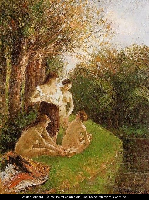 Bathers 1 - Camille Pissarro