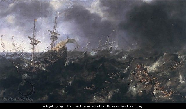 Ships in Peril 1623 - Andries Van Eertvelt
