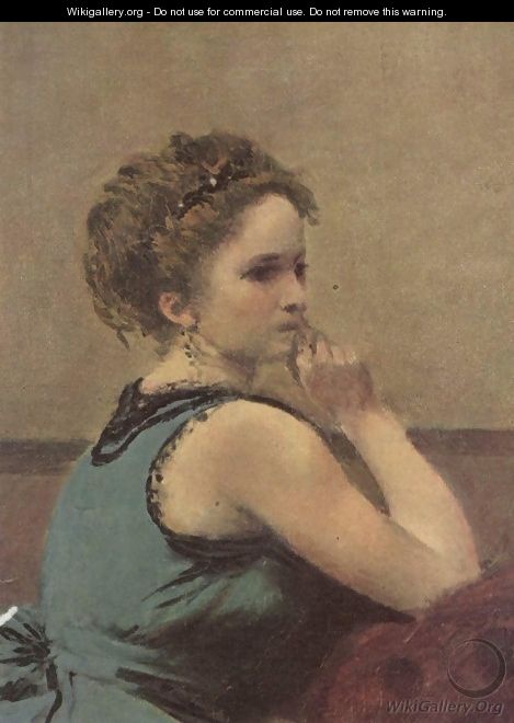 Frau in Blau, Detail - Jean-Baptiste-Camille Corot