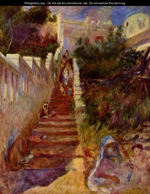 Stairs in Algiers - Pierre Auguste Renoir