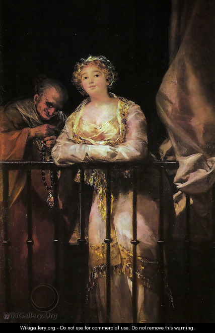 Maja y celestina al balcón - Francisco De Goya y Lucientes