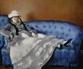 Portrait of the woman on a blue sofa - Edouard Manet