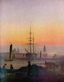 Ships in the port of grab forest - Caspar David Friedrich