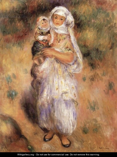 Algerian woman with a child - Pierre Auguste Renoir