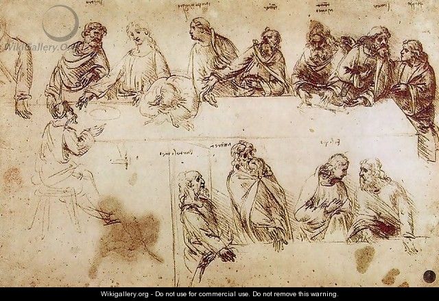 Study for the Composition of the Last Supper - Leonardo Da Vinci