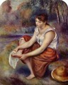 Girl, at the feet of drying - Pierre Auguste Renoir
