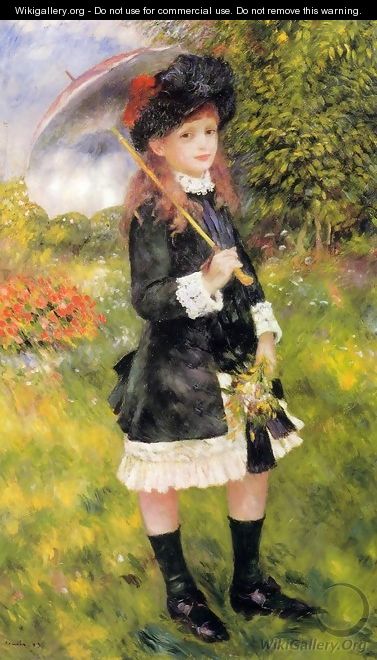 Girl with a Parasol (Aline Nunes) - Pierre Auguste Renoir