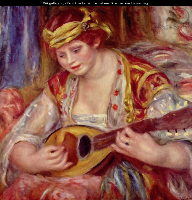 Woman with a mandolin - Pierre Auguste Renoir