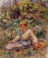 Woman in Blue in a Landscape - Pierre Auguste Renoir