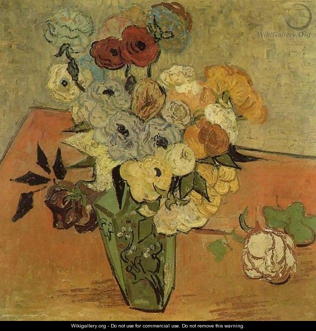 Vase with Roses and Anemones - Vincent Van Gogh