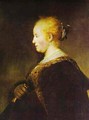 Portrait of a Young Woman with the Fan - Rembrandt Van Rijn