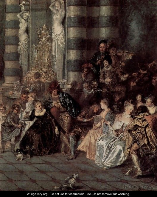 Les Plaisirs du bal (detail 1) - Jean-Antoine Watteau