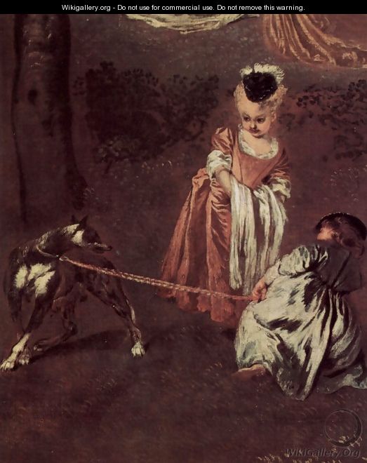 Amusements champêtres (detail 1) - Jean-Antoine Watteau