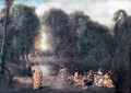 The meeting in the park - Jean-Antoine Watteau
