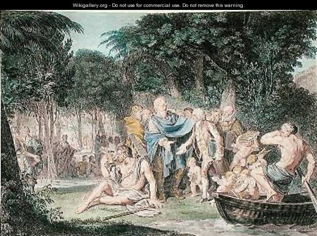 Arrival of Jean-Jacques Rousseau 1712-78 in the Elysian Fields 1782 - Jean-Michel Moreau