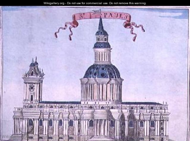 St Pauls Cathedral from A Book of the Prospects of the Remarkable Places in and about the City of London - Robert Morden