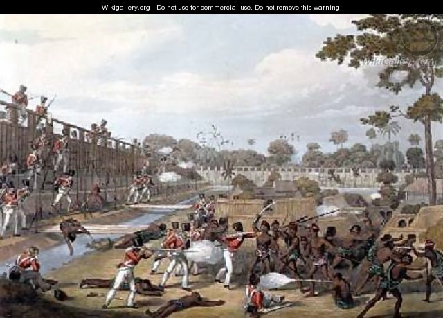 Rangoon The Storming of one of the Principal Stockades on July 8th 1824 - (after) Moore, Joseph