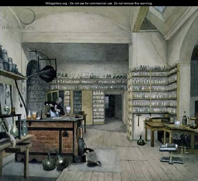 Michael Faraday 1791-1867 in his Basement Laboratory 1852 - Harriet Jane Moore