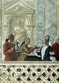 Group of two notaries and two servants 2 - Michelangelo Morlaiter