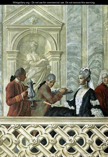 Group of two notaries and two servants - Michelangelo Morlaiter