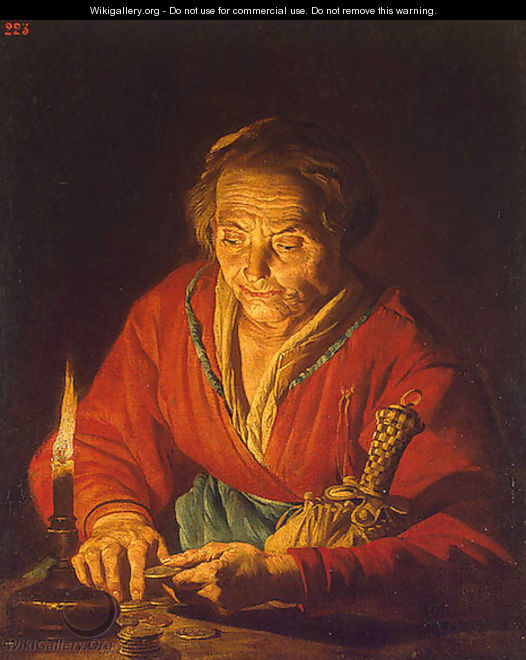 Old Woman with a Candle 1640-1650 - Matthias Stomer
