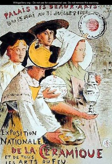 Reproduction of a poster advertising the National Exhibition of Ceramics - Etienne Moreau-Nelaton