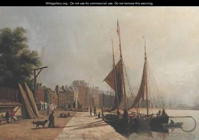 Early Morning Quayside Le Havre 1853 - Antoine Leon Morel-Fatio