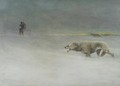 Wolves hunting an explorer 1900 - H. Morgal