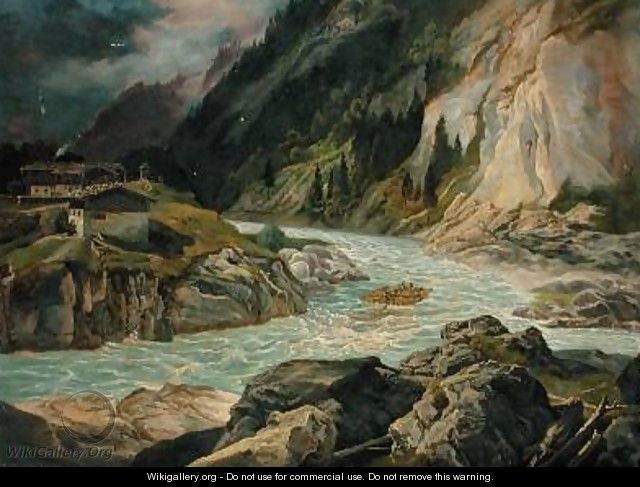 Rapids on the River Isar 1830 - Carl Morgenstern