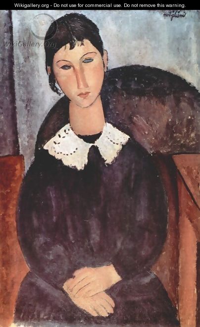 Elvira with white collar - Amedeo Modigliani