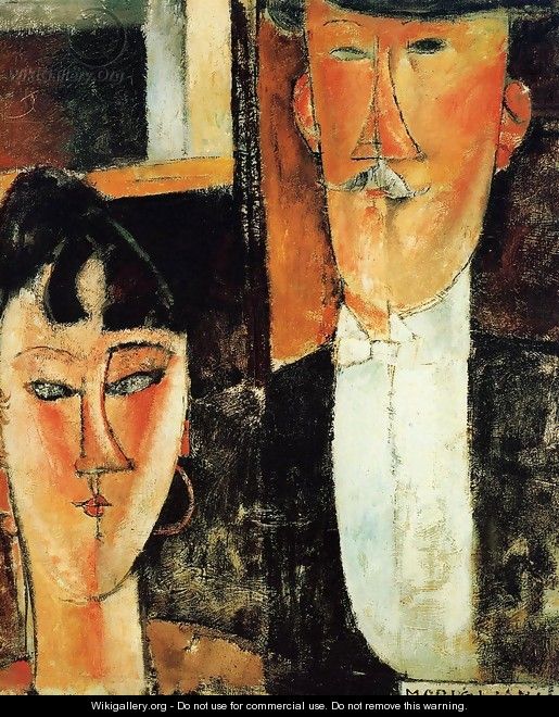 Bride and Groom (aka The Newlyweds) - Amedeo Modigliani