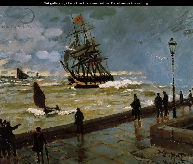 The Jetty at Le Havre in Rough Westher - Claude Oscar Monet