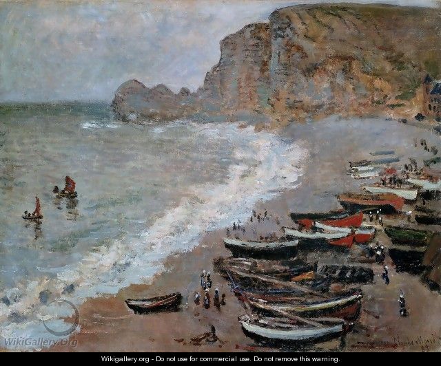 The Beach and Cliffs of Amont at Etretat 1883 - Claude Oscar Monet