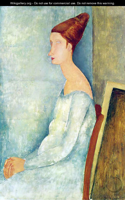 Portrait of Jeanne Hebuterne Seated in Profile - Amedeo Modigliani