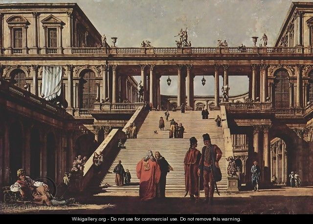 Capriccio, palace staircase - Bernardo Bellotto (Canaletto)