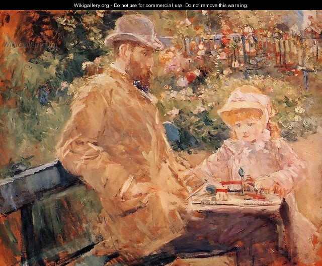 Eugene Manet and His Daughter at Bougival - Berthe Morisot