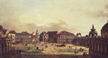 View of Dresden, Zwingerhof in Dresden, from the fortress works view - Bernardo Bellotto (Canaletto)