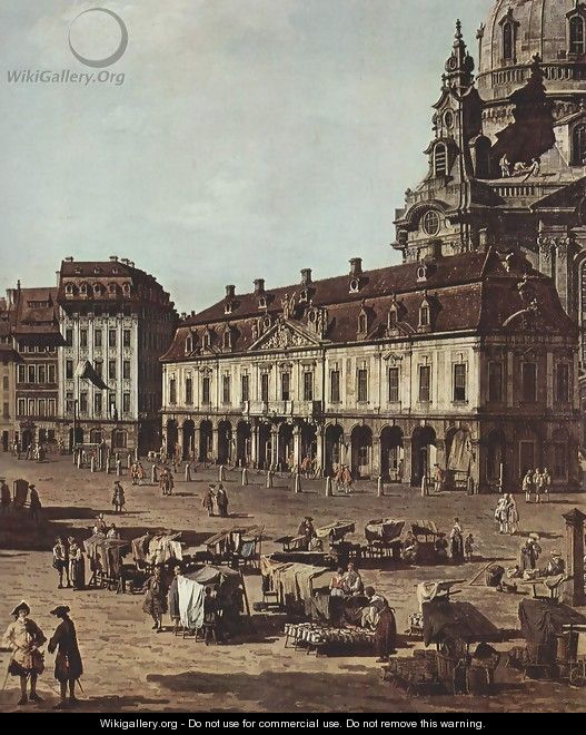 View of Dresden, the Neumarkt the street from Moritz, Detail - Bernardo Bellotto (Canaletto)
