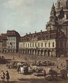 View of Dresden, the Neumarkt the street from Moritz, Detail - Bernardo Bellotto (Canaletto)