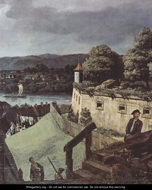 View from Pirna, Pirna, from the sun-stone fortress view, Detail 1 - Bernardo Bellotto (Canaletto)